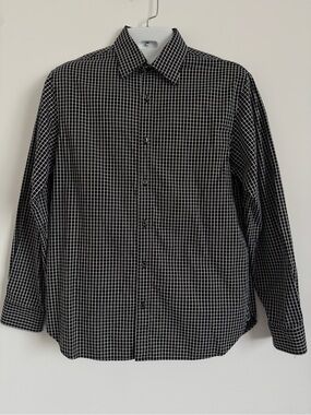 Michael Kors Black White Windowpane Button Down Shirt Men’s Size L